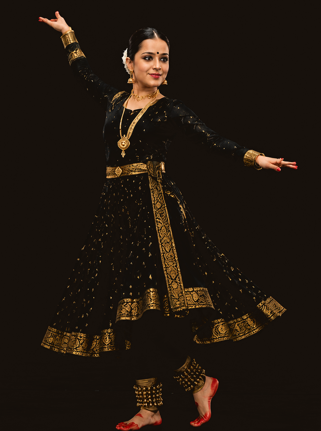 Kathak Recital Black & Gold Dress